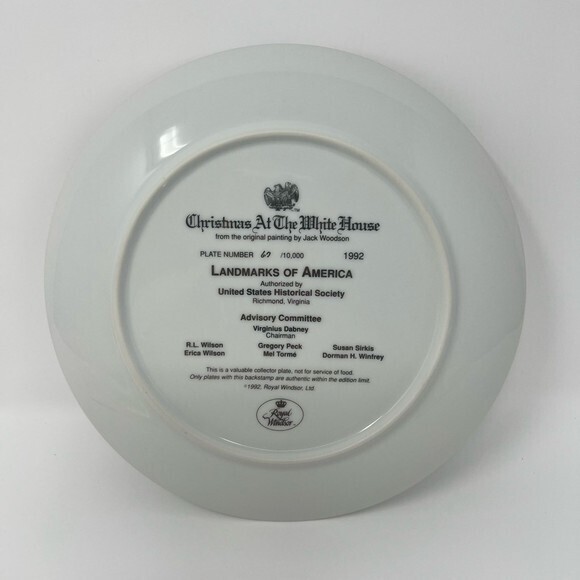 Vintage 1992 Royal Windsor Collector Plate Christmas At The White House LE‎ - Picture 3 of 9